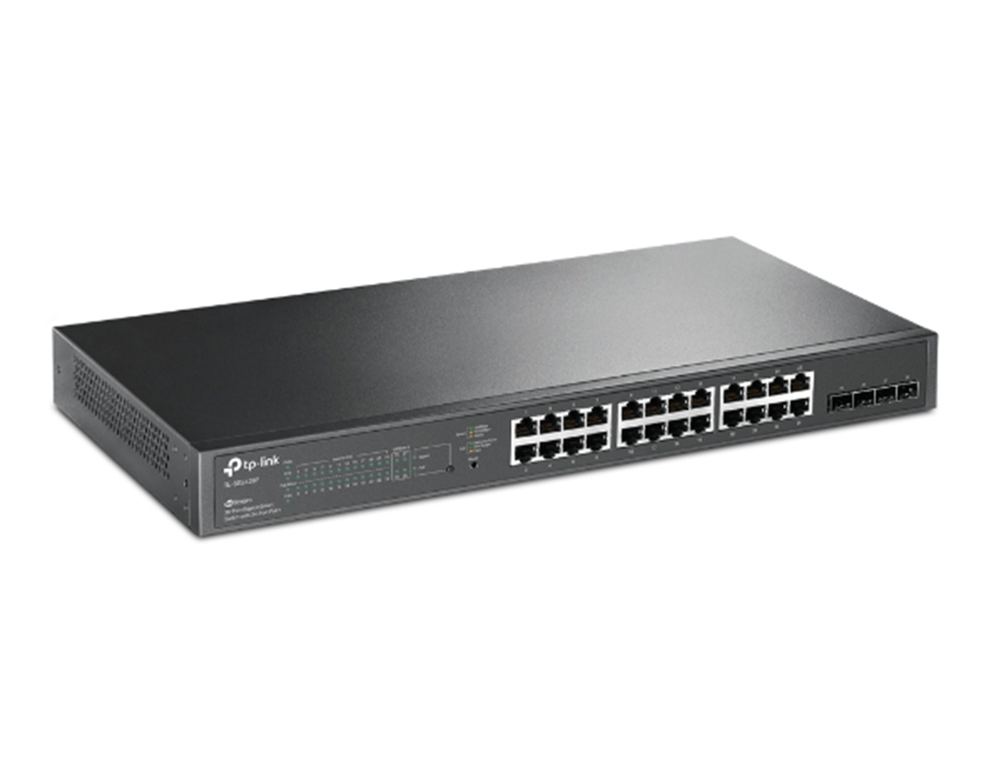 سوئیچ شبکه 24 پورت +PoE با 4 پورت SFP تی پی لینک مدل TL-SG2428P-2